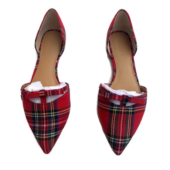 J. Crew Shoes - J. Crew D’Orsay tartan plaid mini bow flats